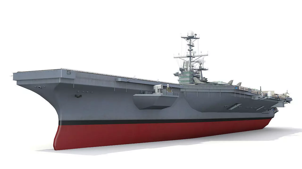 Aircraft carrier Low-poly 3D model_0