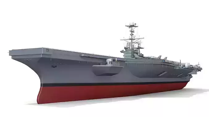 Aircraft carrier Low-poly 3D model