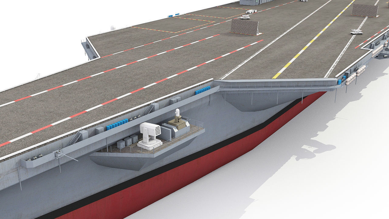 Aircraft carrier Low-poly 3D model_12