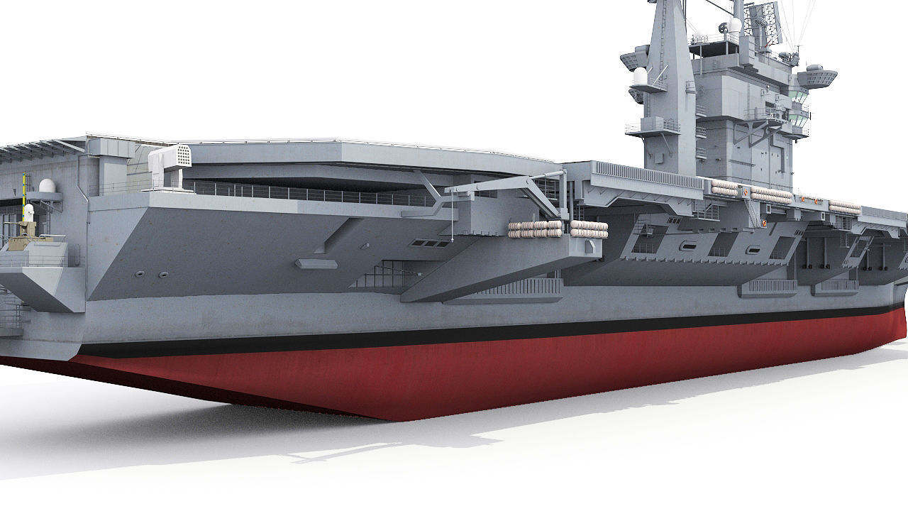 Aircraft carrier Low-poly 3D model_14
