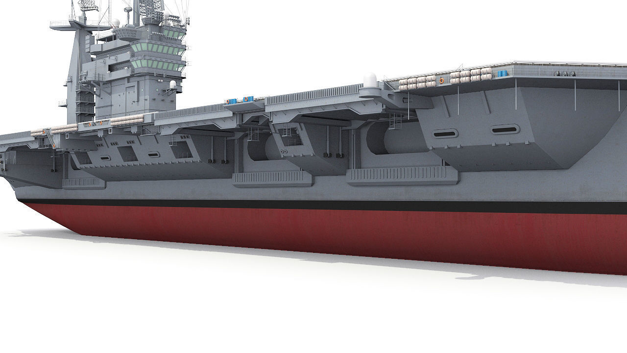 Aircraft carrier Low-poly 3D model_13