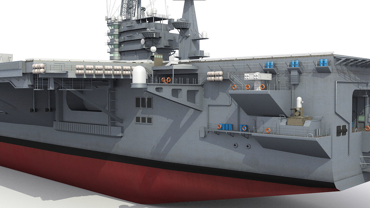 Aircraft carrier Low-poly 3D model_10
