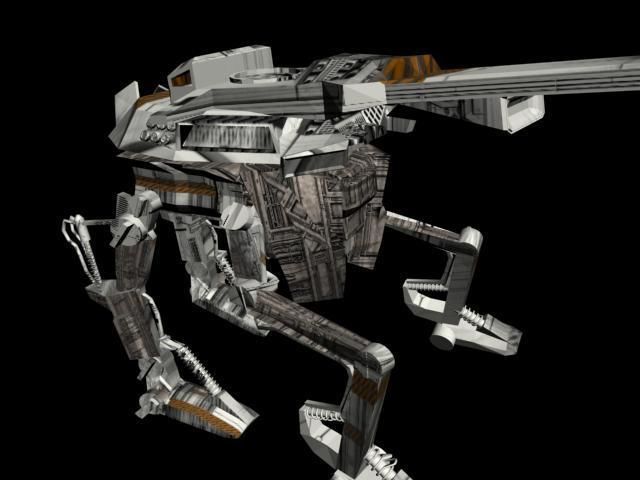 sci-fi Planet Robot Tank D-575 Low-poly 3D model_3