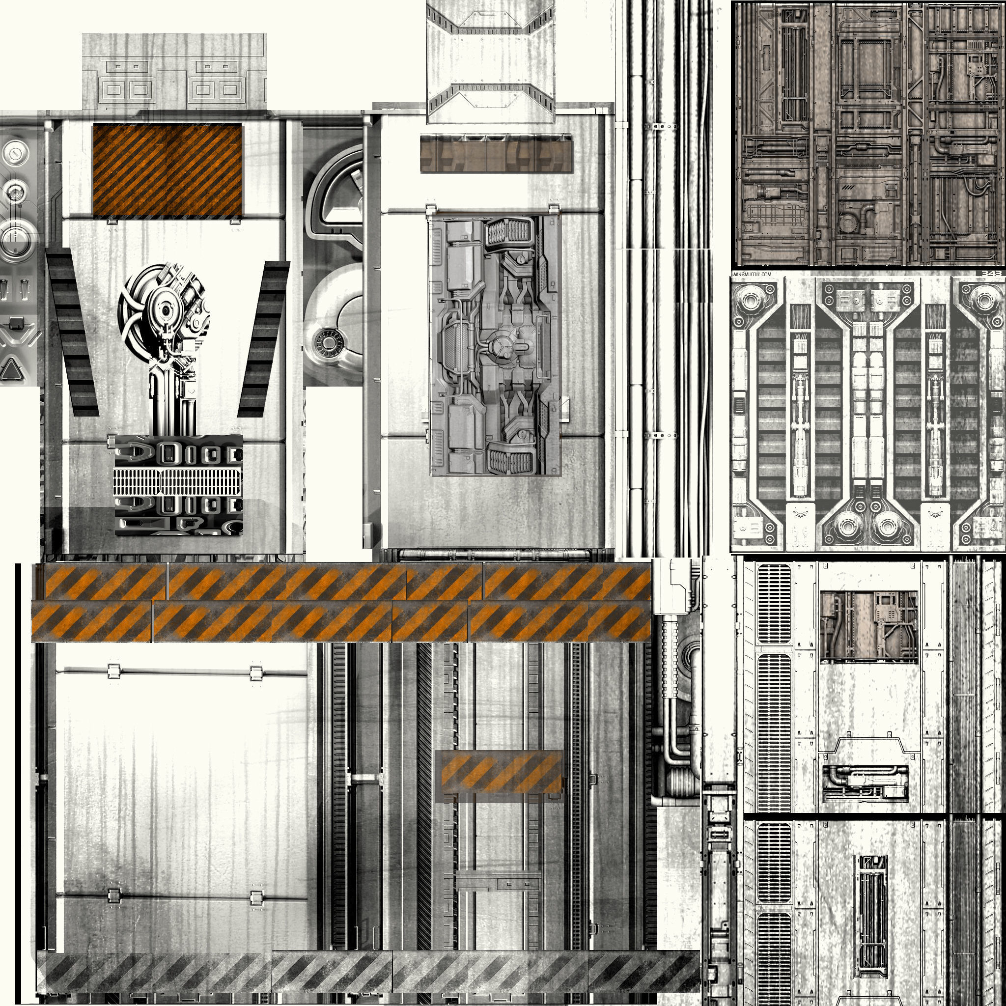 sci-fi Planet Robot Tank D-575 Low-poly 3D model_7