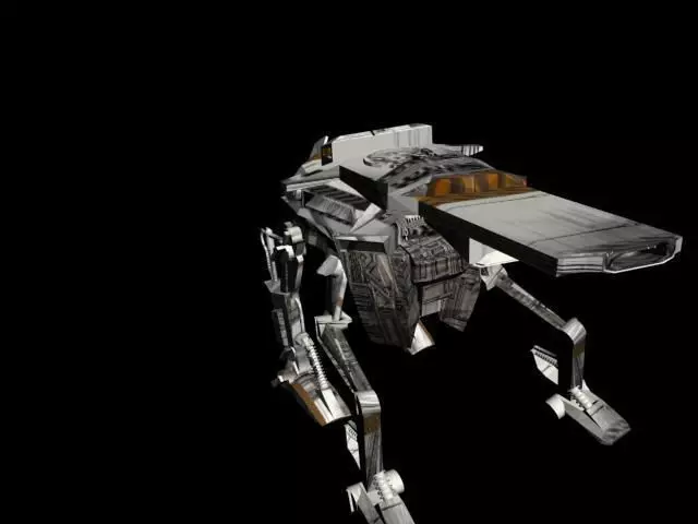 sci-fi Planet Robot Tank D-575 Low-poly 3D model_0