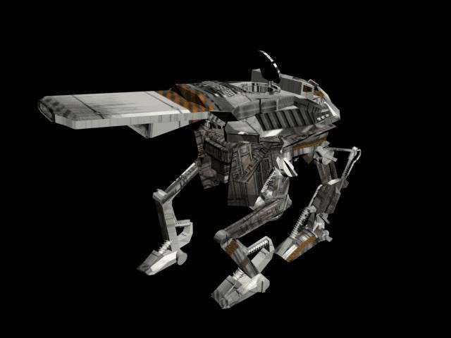 sci-fi Planet Robot Tank D-575 Low-poly 3D model_2