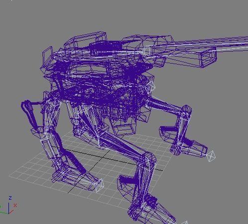 sci-fi Planet Robot Tank D-575 Low-poly 3D model_4