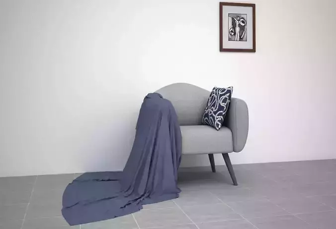 Sofa with a cloth Free 3D model