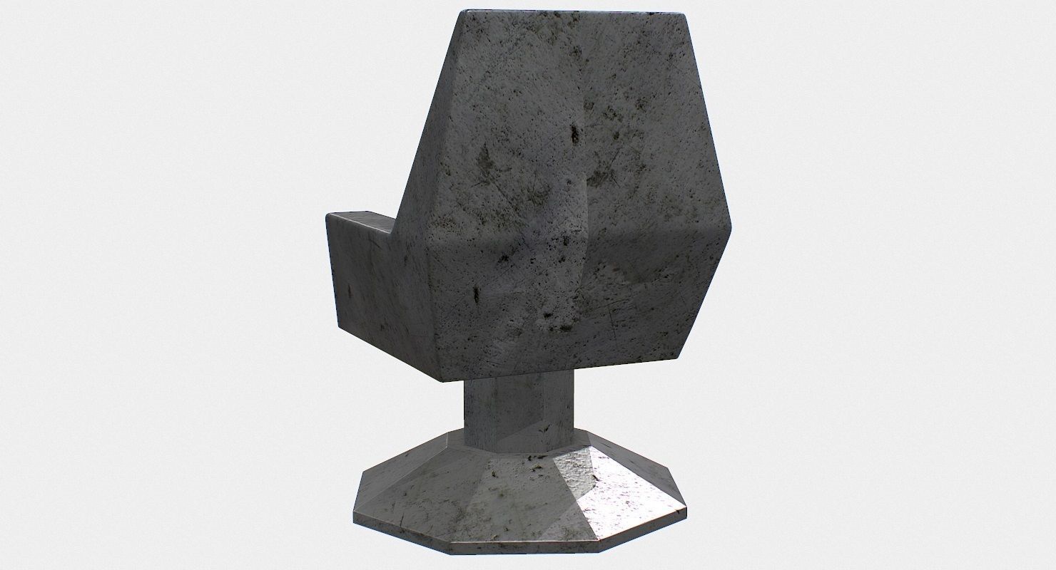 Sci fi  Chair Low-poly 3D model_5