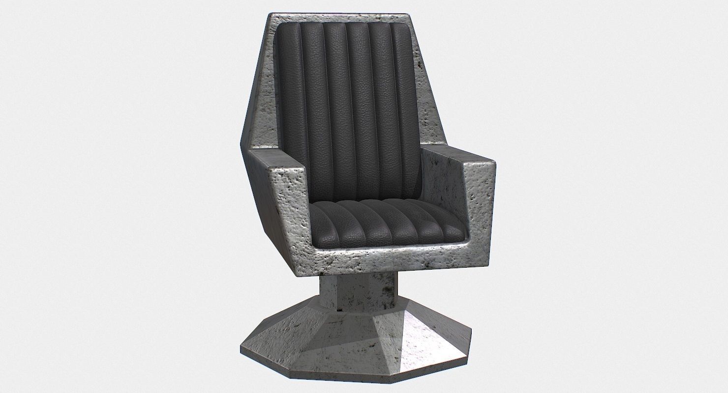 Sci fi  Chair Low-poly 3D model_9