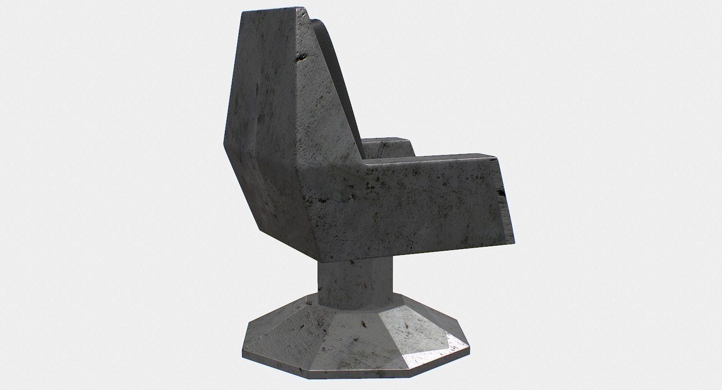 Sci fi  Chair Low-poly 3D model_3