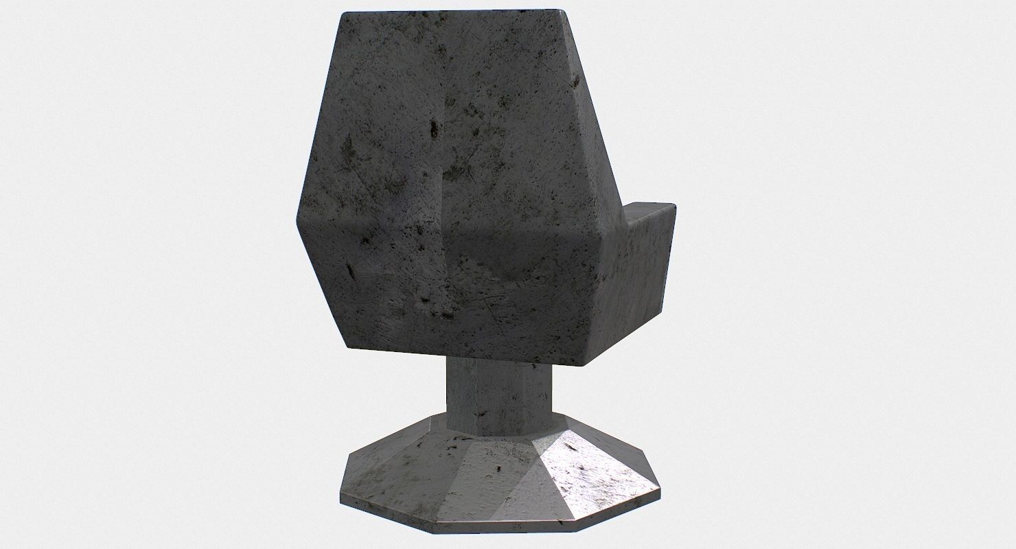 Sci fi  Chair Low-poly 3D model_4