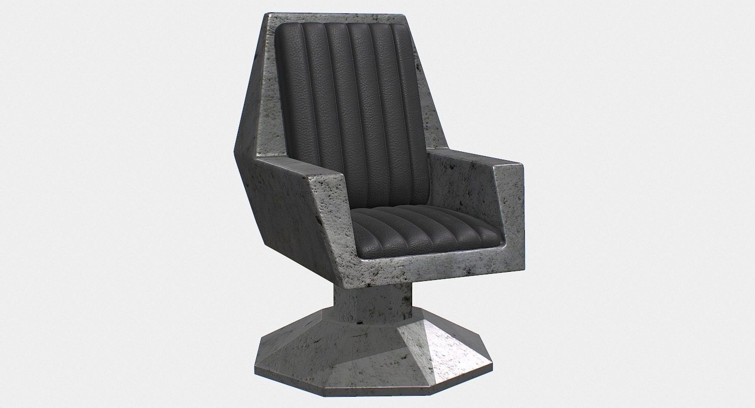 Sci fi  Chair Low-poly 3D model_1