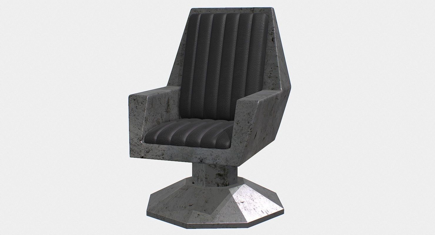 Sci fi  Chair Low-poly 3D model_8