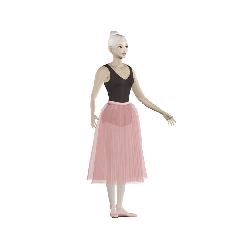 Eva ballet dancer Low-poly 3D model_4