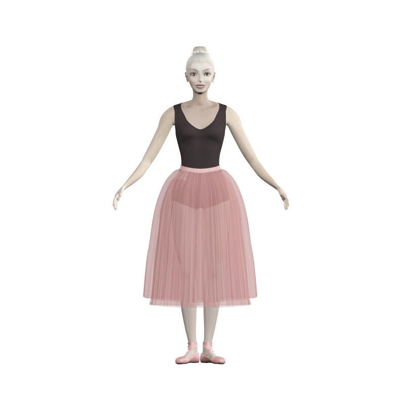 Eva ballet dancer Low-poly 3D model_3