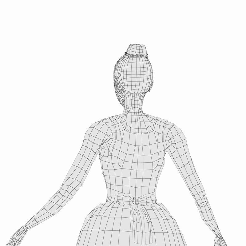 Eva ballet dancer Low-poly 3D model_13