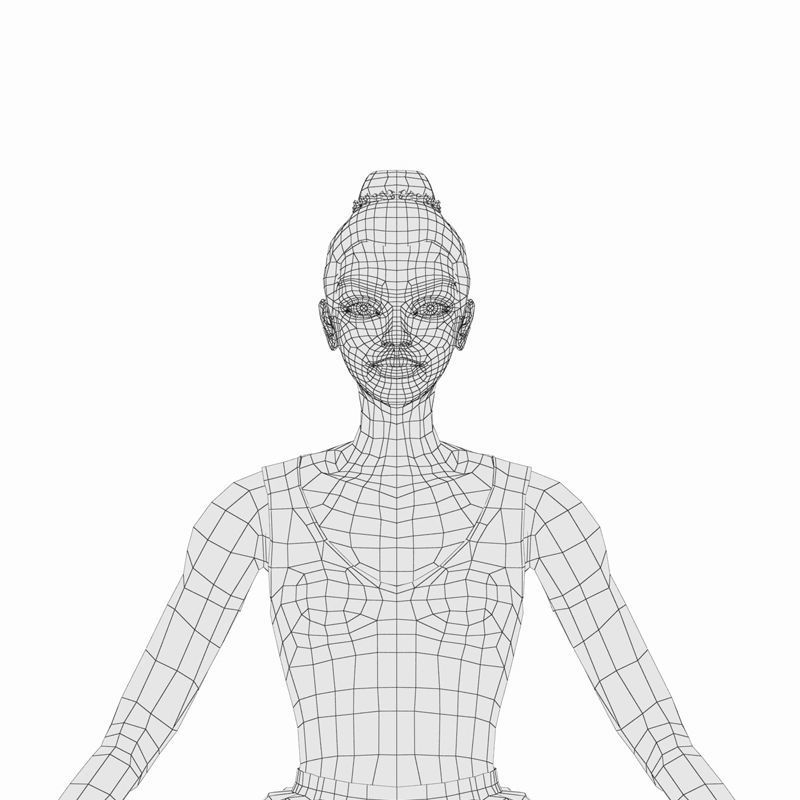 Eva ballet dancer Low-poly 3D model_11