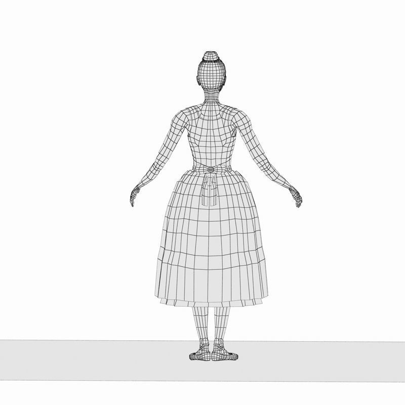 Eva ballet dancer Low-poly 3D model_10
