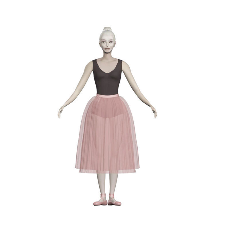 Eva ballet dancer Low-poly 3D model_1