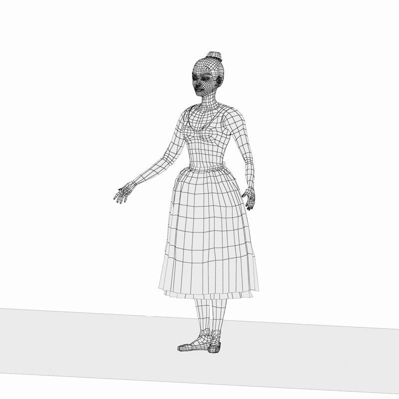 Eva ballet dancer Low-poly 3D model_9