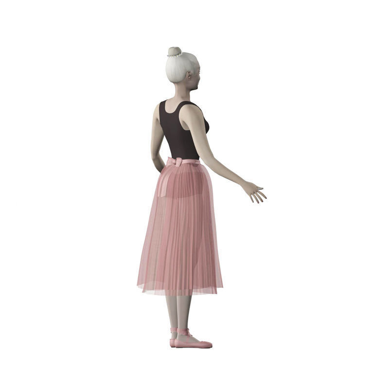 Eva ballet dancer Low-poly 3D model_6