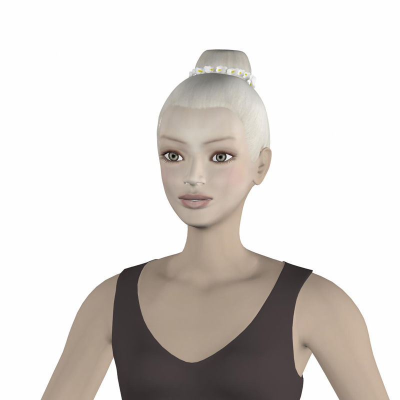 Eva ballet dancer Low-poly 3D model_2