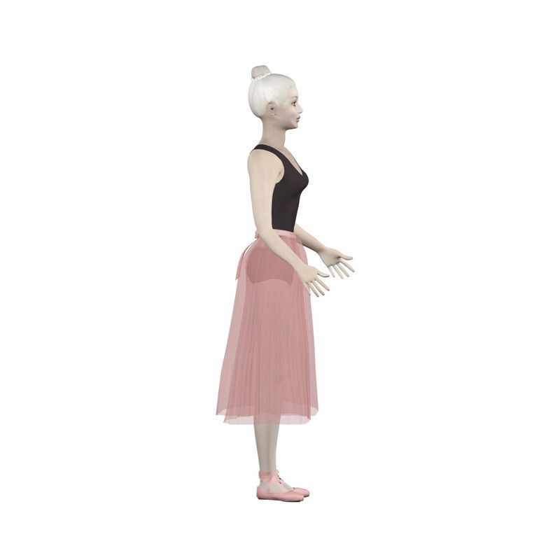 Eva ballet dancer Low-poly 3D model_5