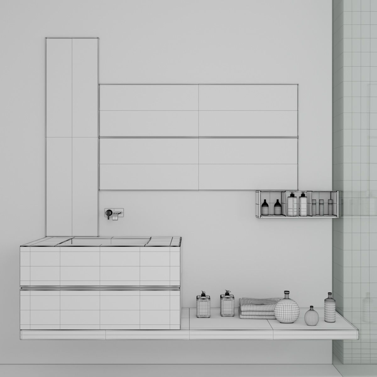 Bathroom furniture set Arcom Pollock Yapo 3D model_3