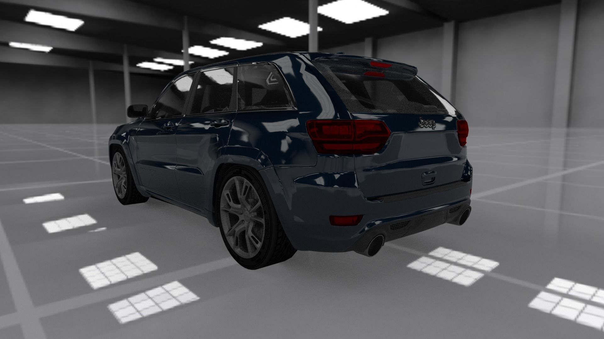 jeep grand cherokee Low-poly 3D model_3