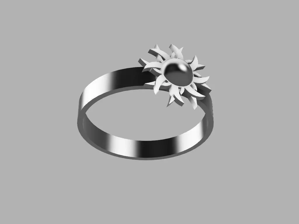 Sun Star Ring 3D print model_0