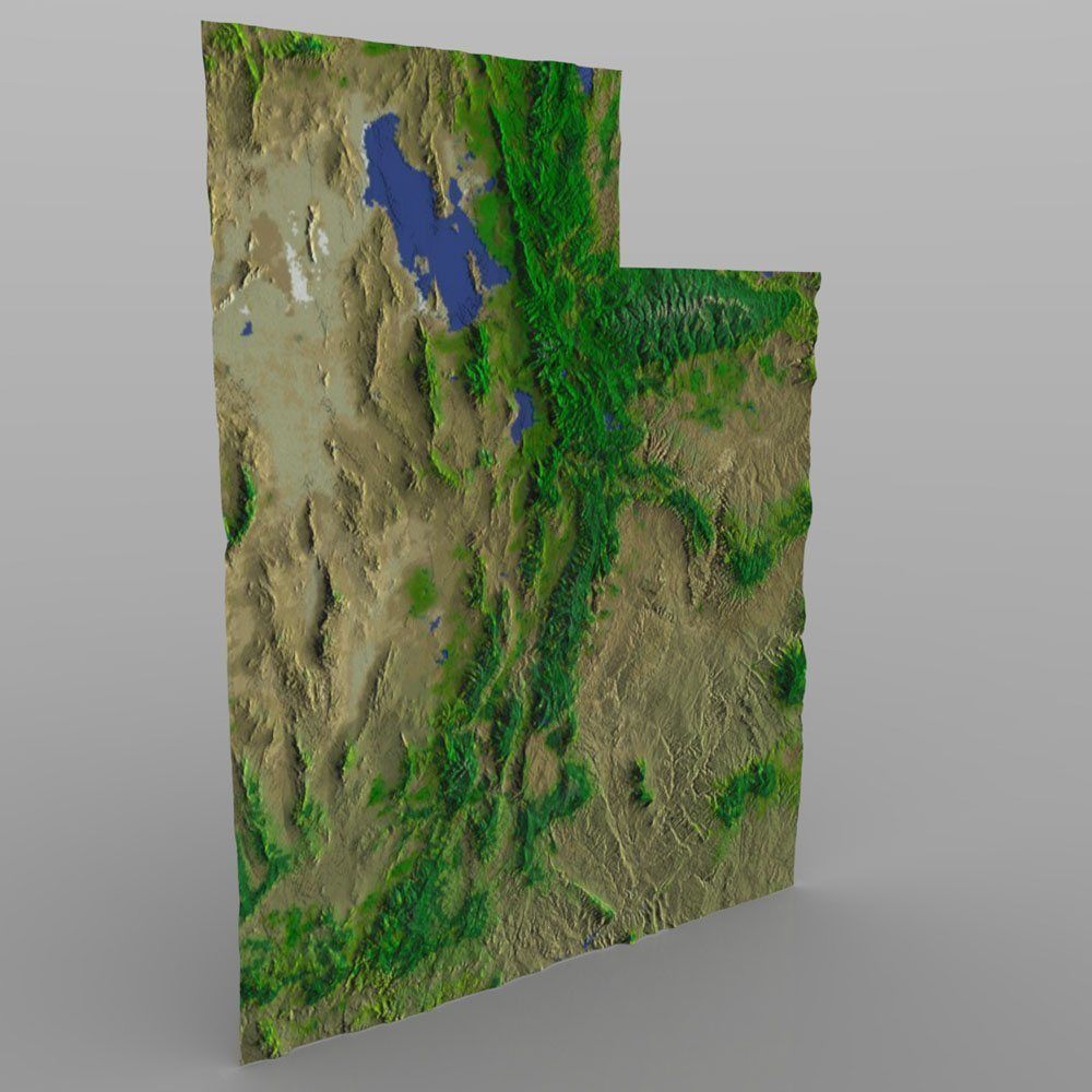 Utah State in 3ds and obj formats 3D model_1