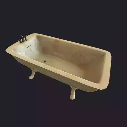Old Bathtub pbr Low-poly 3D model