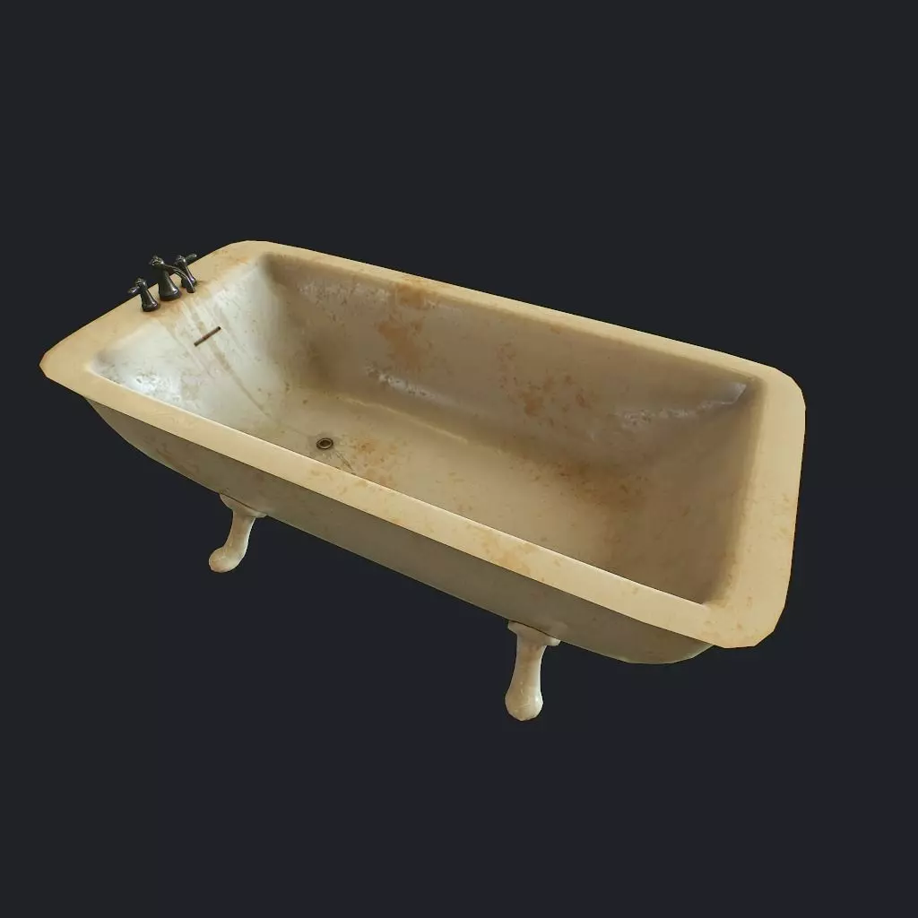 Old Bathtub pbr Low-poly 3D model