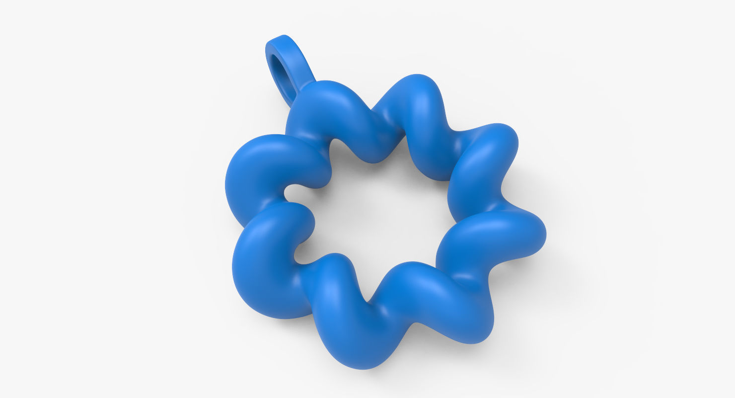 Math Object 0060 - Wavy Torus Pendant 3D print model_7