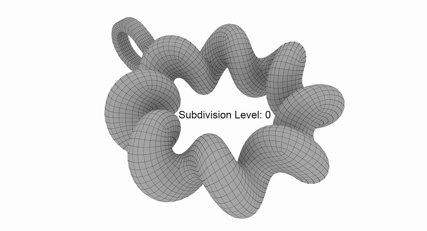 Math Object 0060 - Wavy Torus Pendant 3D print model_3