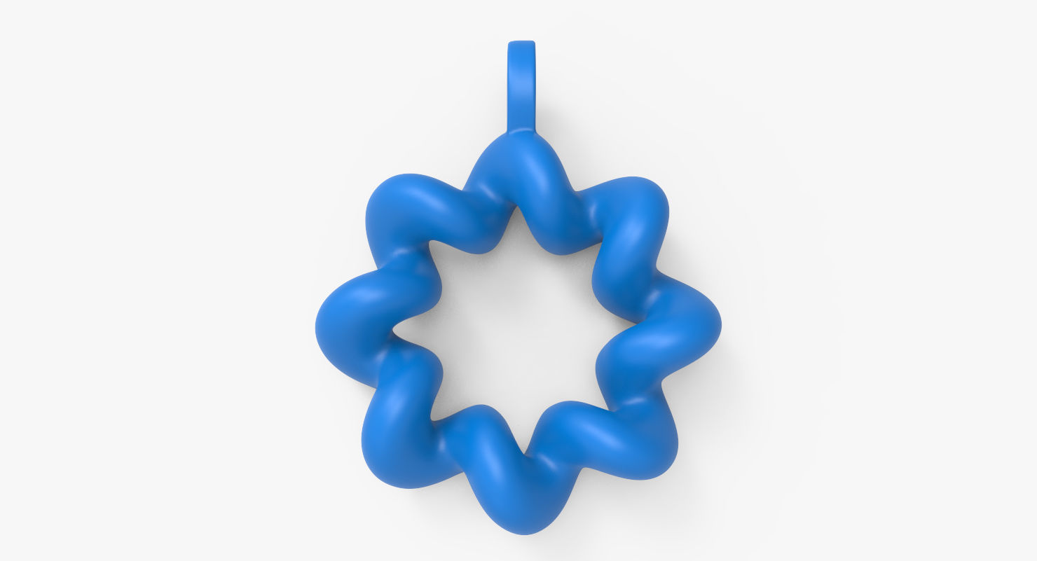 Math Object 0060 - Wavy Torus Pendant 3D print model_8