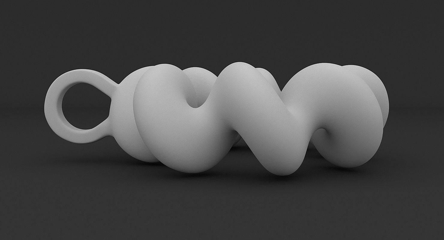 Math Object 0060 - Wavy Torus Pendant 3D print model_2