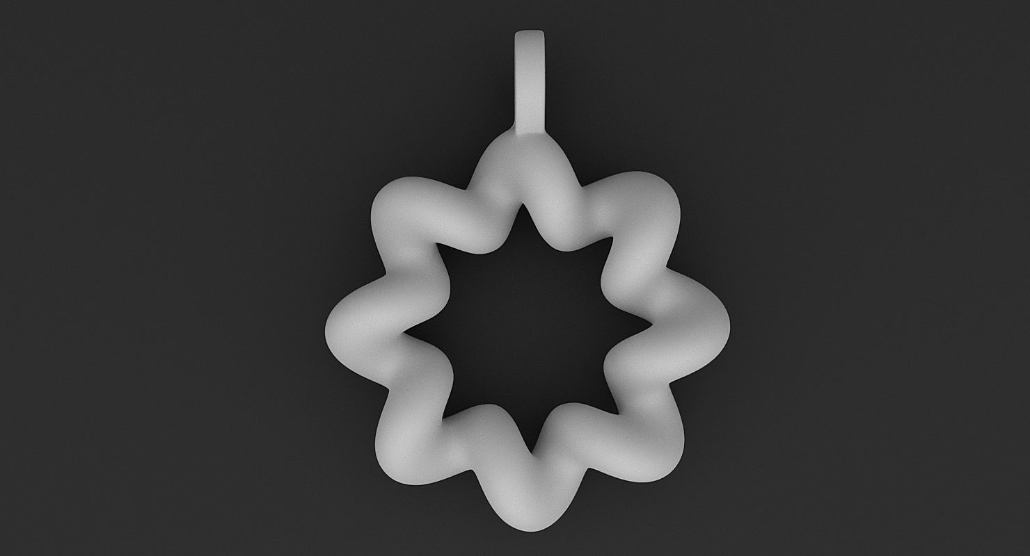 Math Object 0060 - Wavy Torus Pendant 3D print model_1