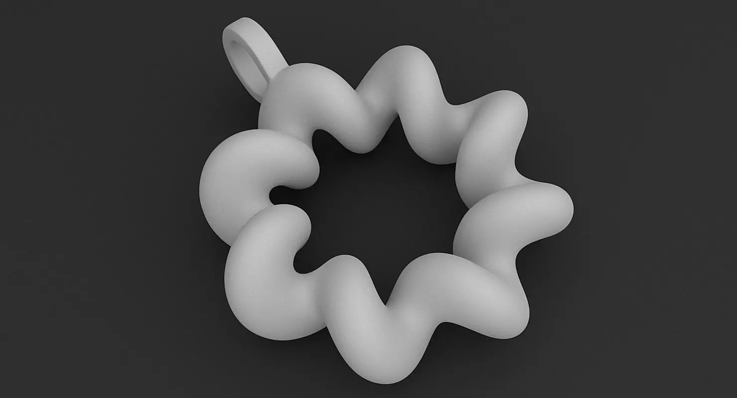 Math Object 0060 - Wavy Torus Pendant 3D print model_0