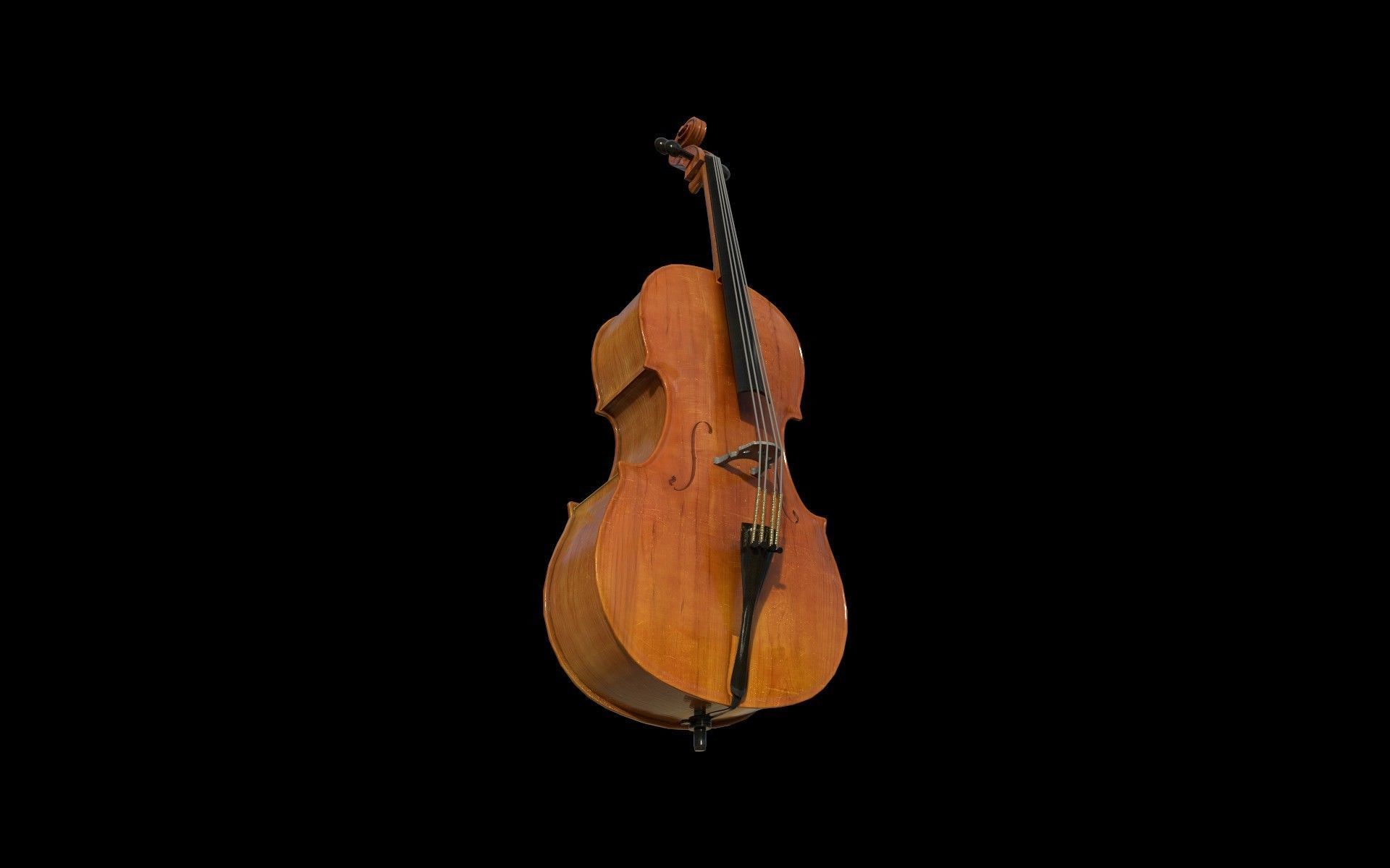 Cello Violin - PBR - Textured Low-poly 3D model_12