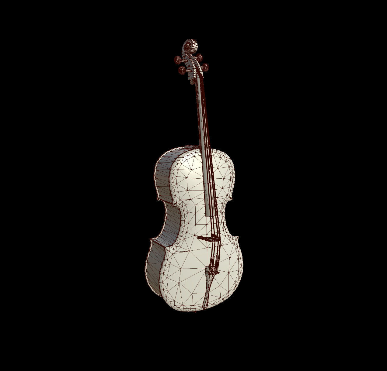 Cello Violin - PBR - Textured Low-poly 3D model_16