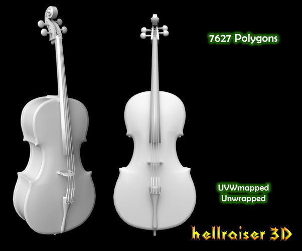 Cello Violin Low-poly 3D model
