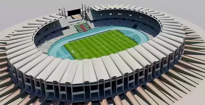 Zayed Sports City Stadium - Abu Dhabi Low-poly 3D model
