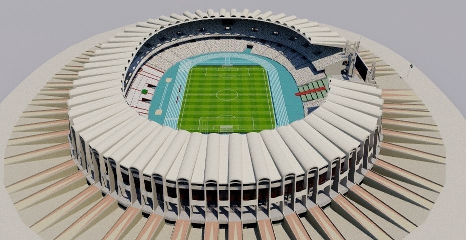 Zayed Sports City Stadium - Abu Dhabi Low-poly 3D model_2