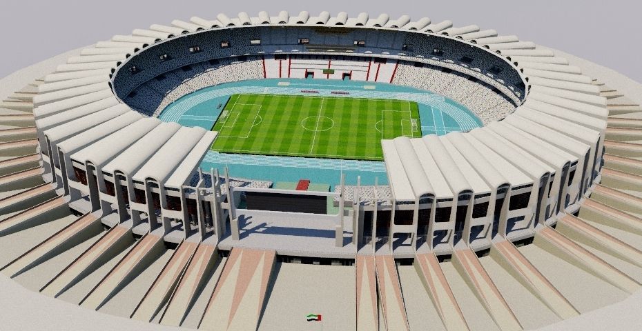 Zayed Sports City Stadium - Abu Dhabi Low-poly 3D model_5