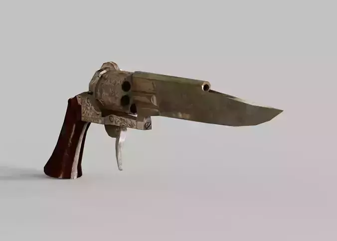 A pistol sword Low-poly 3D model