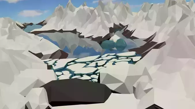 Ice shelf floating low poly