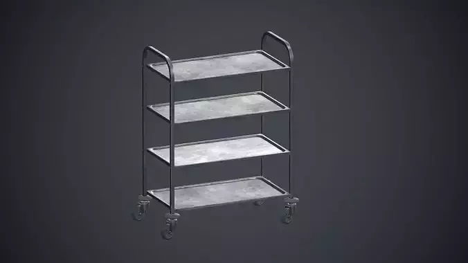 Industrial Tray Trolley 3 PBR game Ready