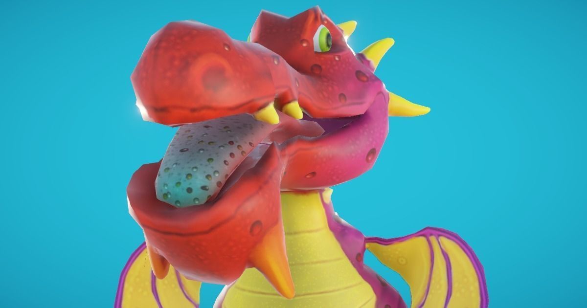 Baby Dragon Animated Low-poly 3D model_5